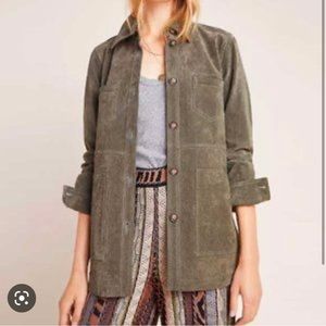 Anthropologie Miss Suede Shirt Jacket